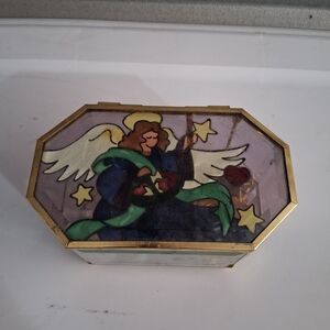 Stained Glass Angel Art Box